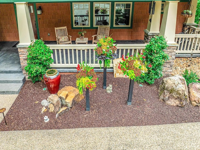 view of yard featuring a porch