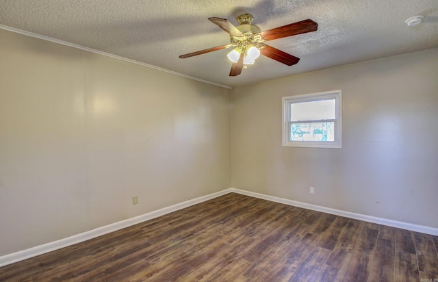 8 Woodmere Pl, Sherwood, AR 72120 - empty room featuring ceiling fan, dark wood-type flooring, and a textured ceiling
