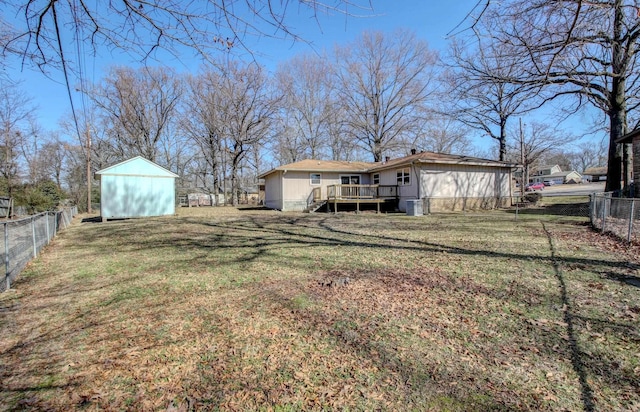 8 Woodmere Pl, Sherwood, AR 72120 - view of yard with a storage unit and a deck