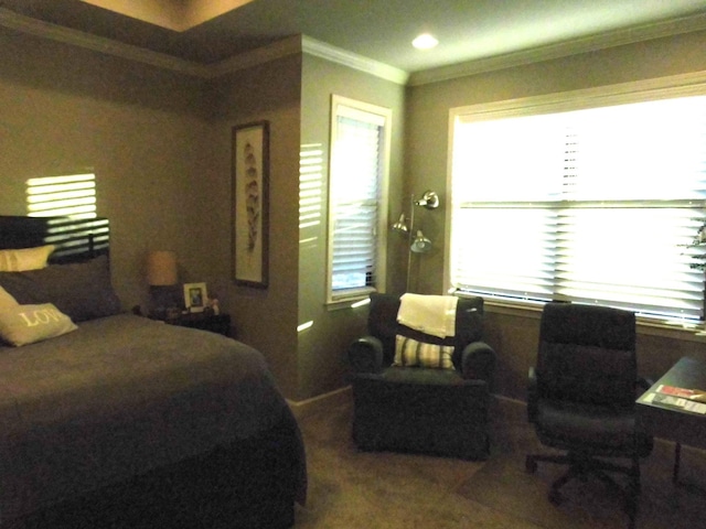 bedroom featuring crown molding