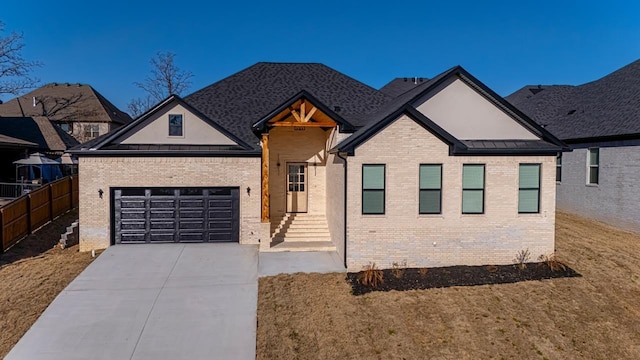 view of front of property featuring a garage