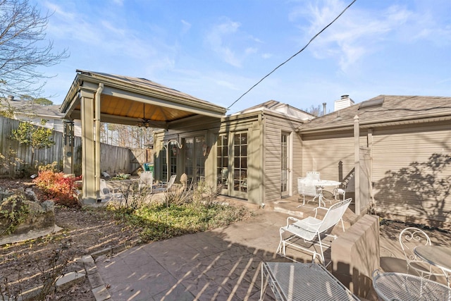 view of patio featuring french doors