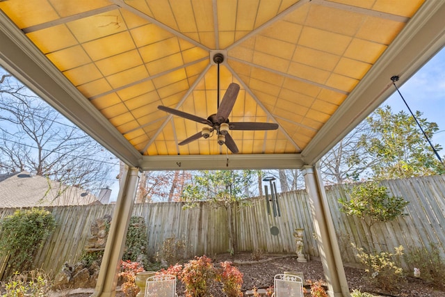 view of patio / terrace with ceiling fan