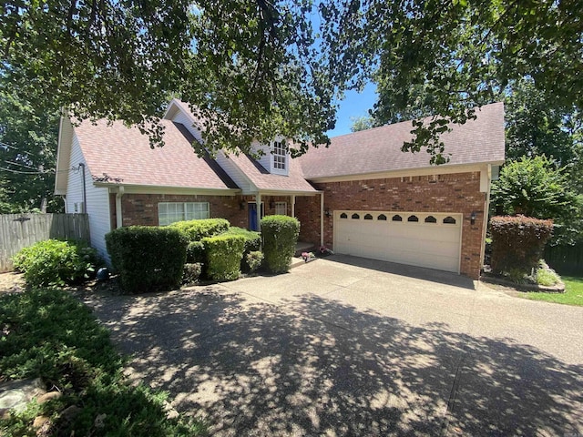 view of front of house with a garage