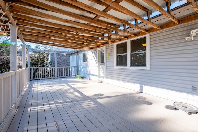 deck featuring a pergola