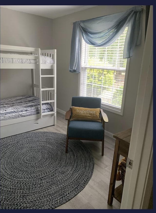 bedroom featuring wood-type flooring