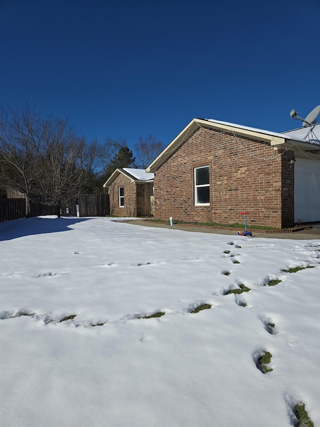 view of snowy exterior