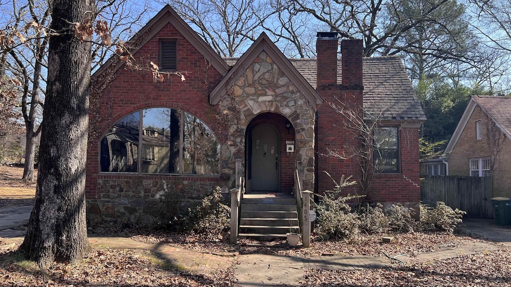 view of tudor home