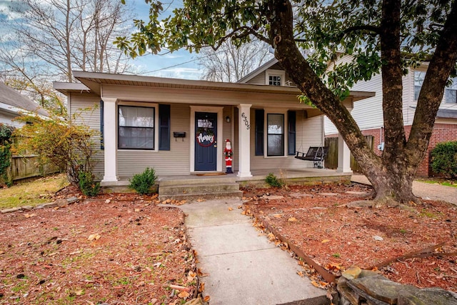 bungalow-style home featuring a porch