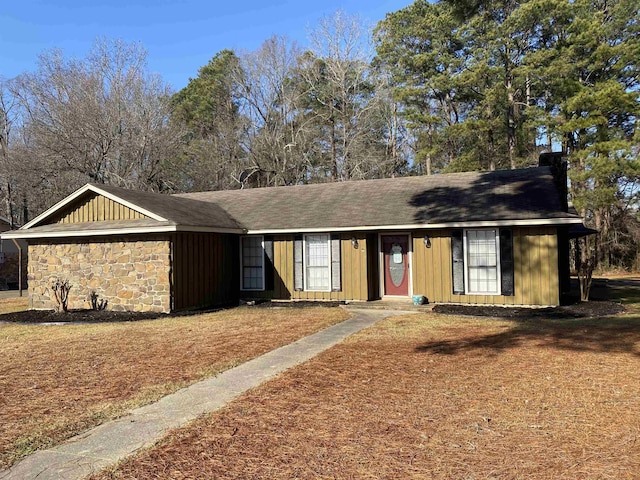 view of single story home