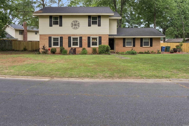 view of front of home with a front yard