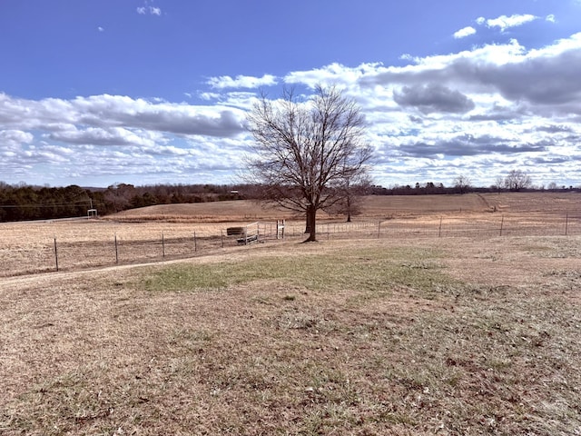 view of yard with a rural view