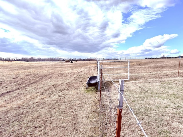 view of yard with a rural view