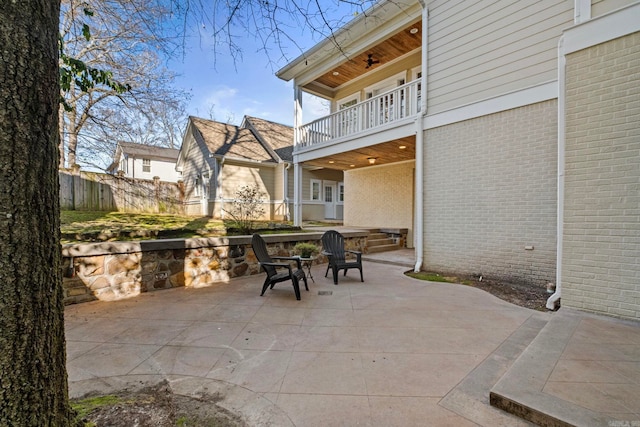 view of patio with a balcony