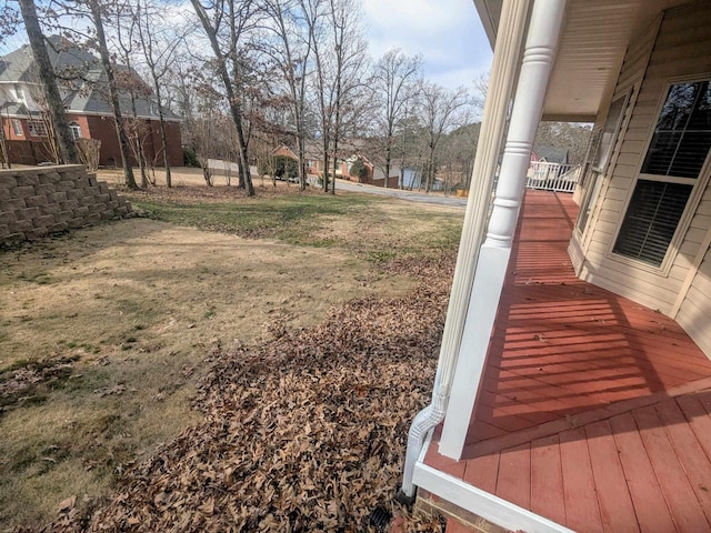 view of yard with a porch