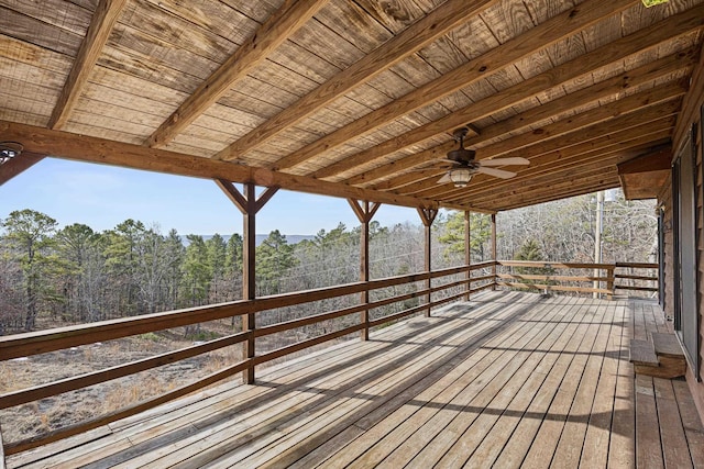 deck featuring ceiling fan