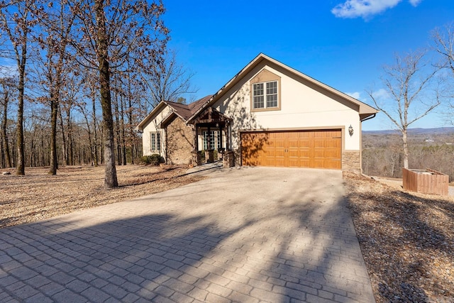 view of property with a garage