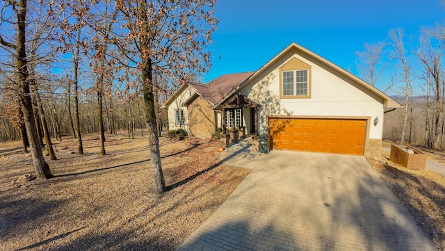 view of property featuring a garage