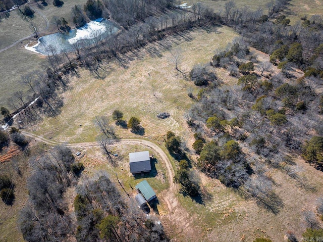 aerial view featuring a rural view