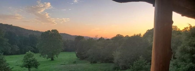 nature at dusk with a mountain view