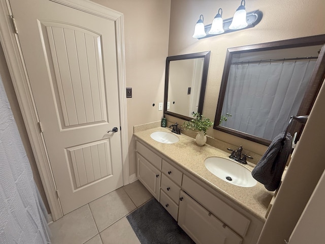 bathroom featuring vanity and tile patterned floors