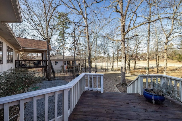 view of wooden deck