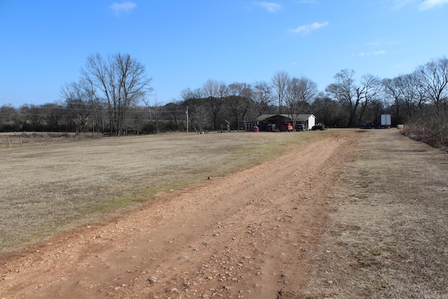 view of street with a rural view