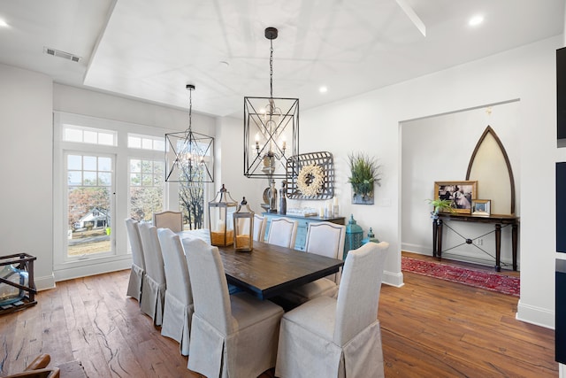 dining area featuring hardwood / wood-style flooring