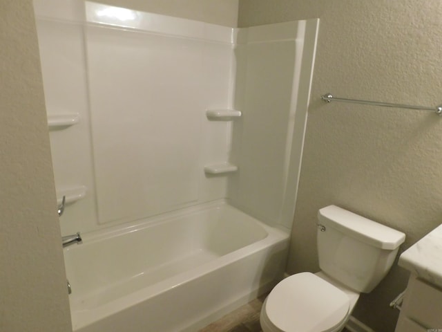 full bathroom with vanity, toilet, and shower / bathing tub combination