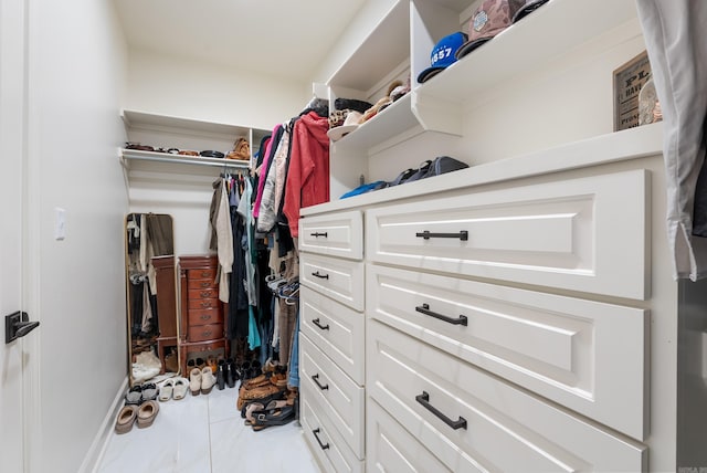 view of walk in closet