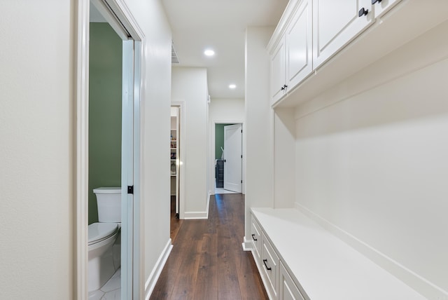 mudroom featuring dark hardwood / wood-style floors