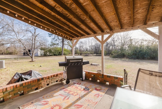 view of patio / terrace with a grill