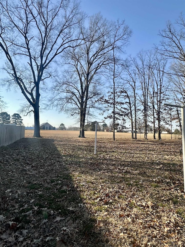 view of yard with a rural view