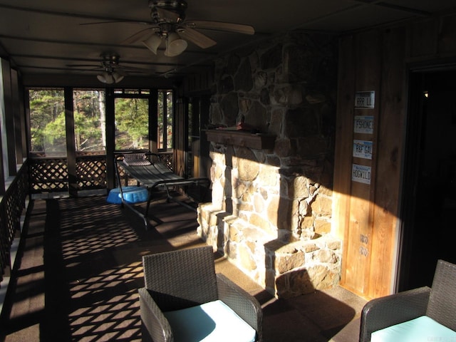 view of patio / terrace with ceiling fan