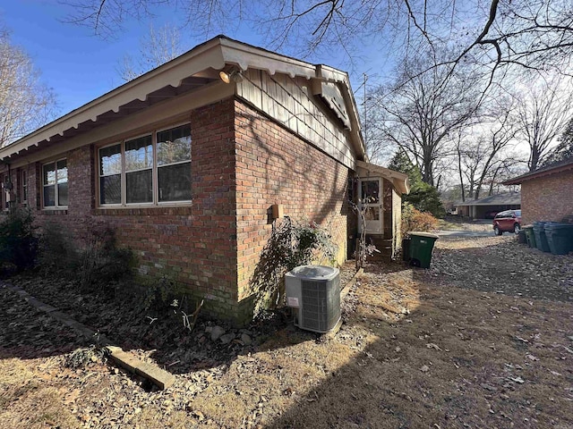 view of property exterior featuring central AC unit