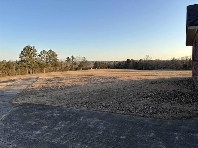 view of yard at dusk