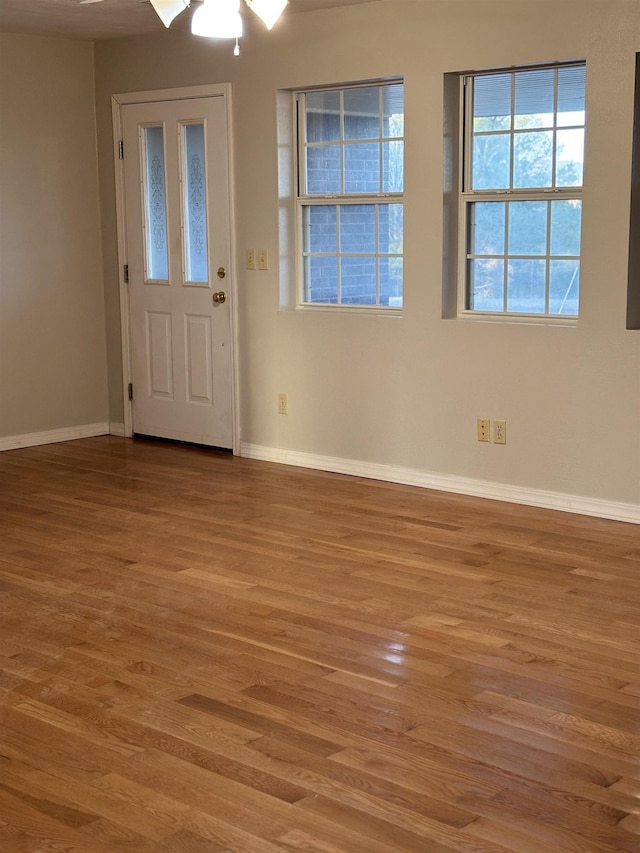 foyer entrance featuring light wood-type flooring