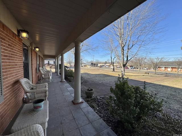 view of patio featuring covered porch