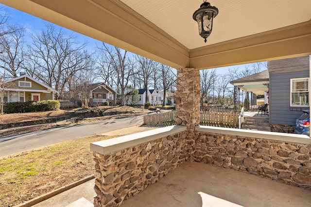 view of patio with a porch