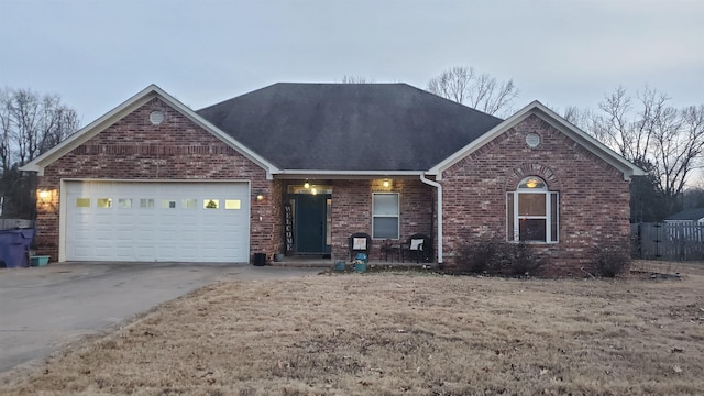 view of front of home with a garage