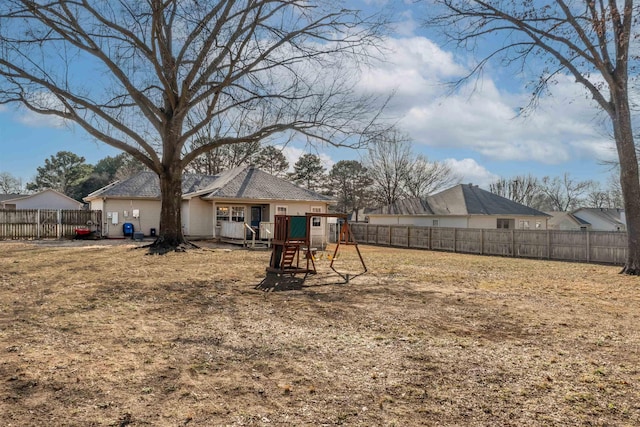 view of yard featuring a playground