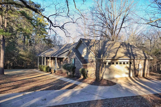 view of front of house with a garage