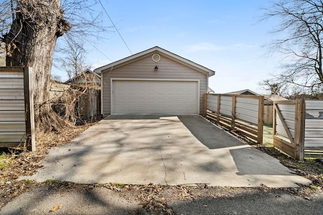 view of garage