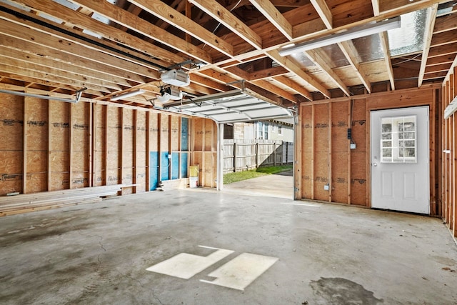 garage featuring a garage door opener