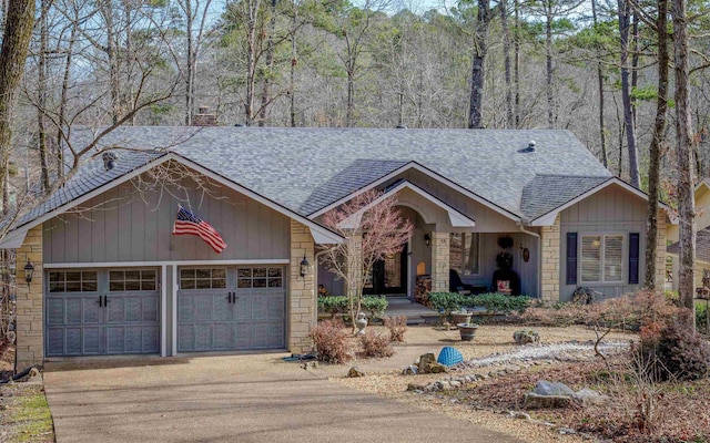 view of single story home