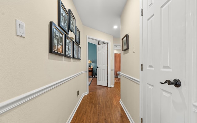 hall featuring hardwood / wood-style flooring