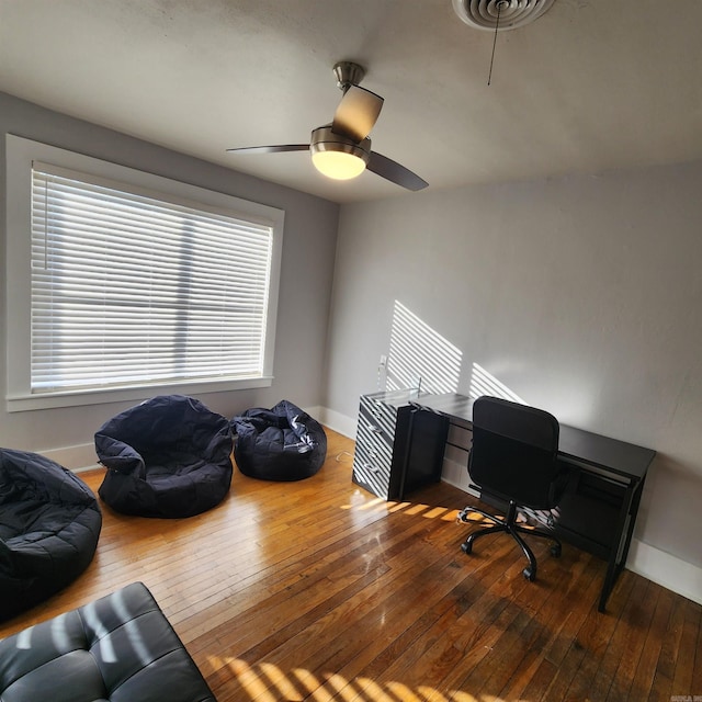 506 W Pleasure, Searcy, AR 72143 - office space featuring ceiling fan and hardwood / wood-style floors