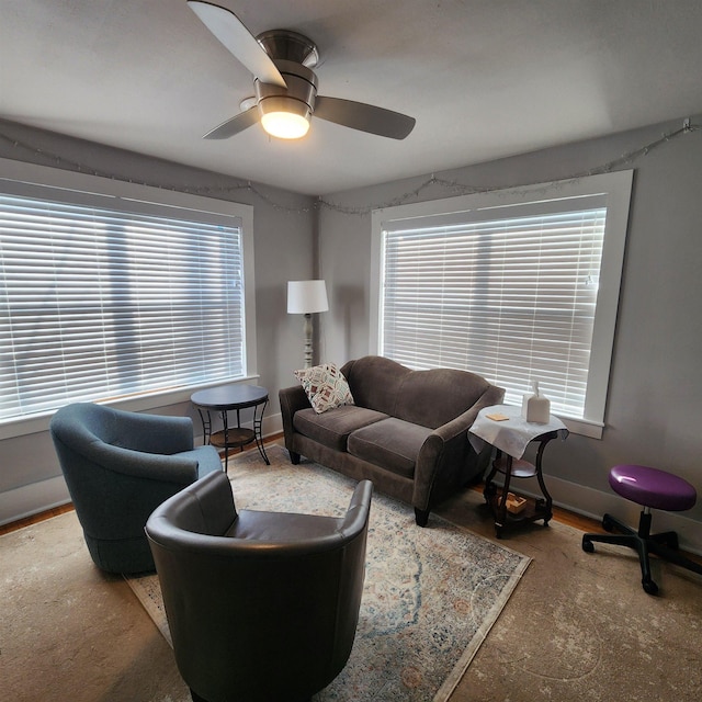 506 W Pleasure, Searcy, AR 72143 - living room featuring a healthy amount of sunlight and ceiling fan