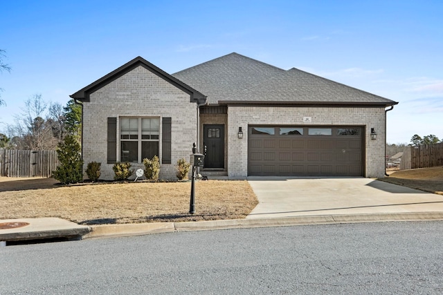 view of front facade with a garage