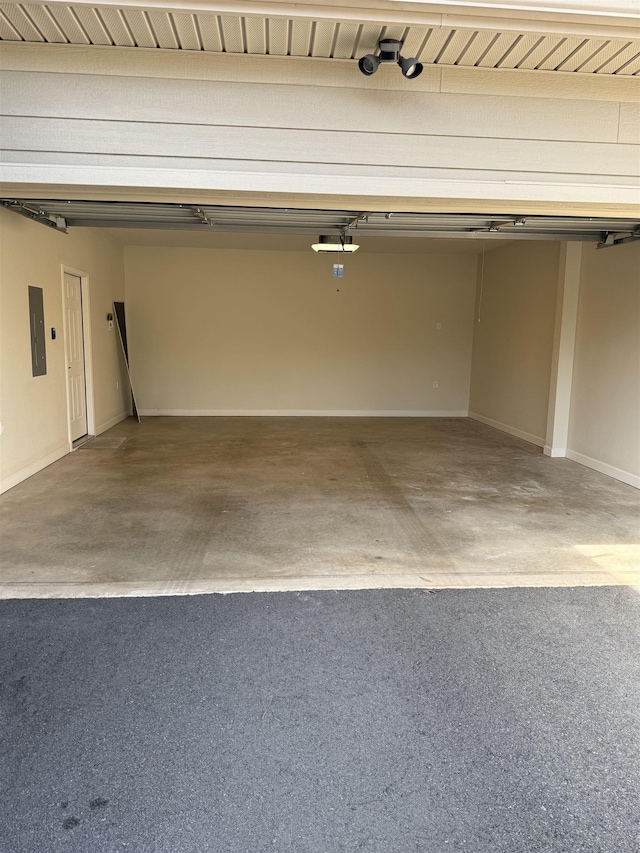 garage with electric panel